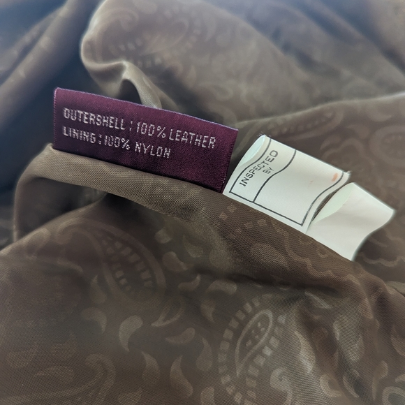 VTG G III 80's Brown Suade Leather Paisley Jacket Sz Small W/Shoulder Pa… - Picture 16 of 17